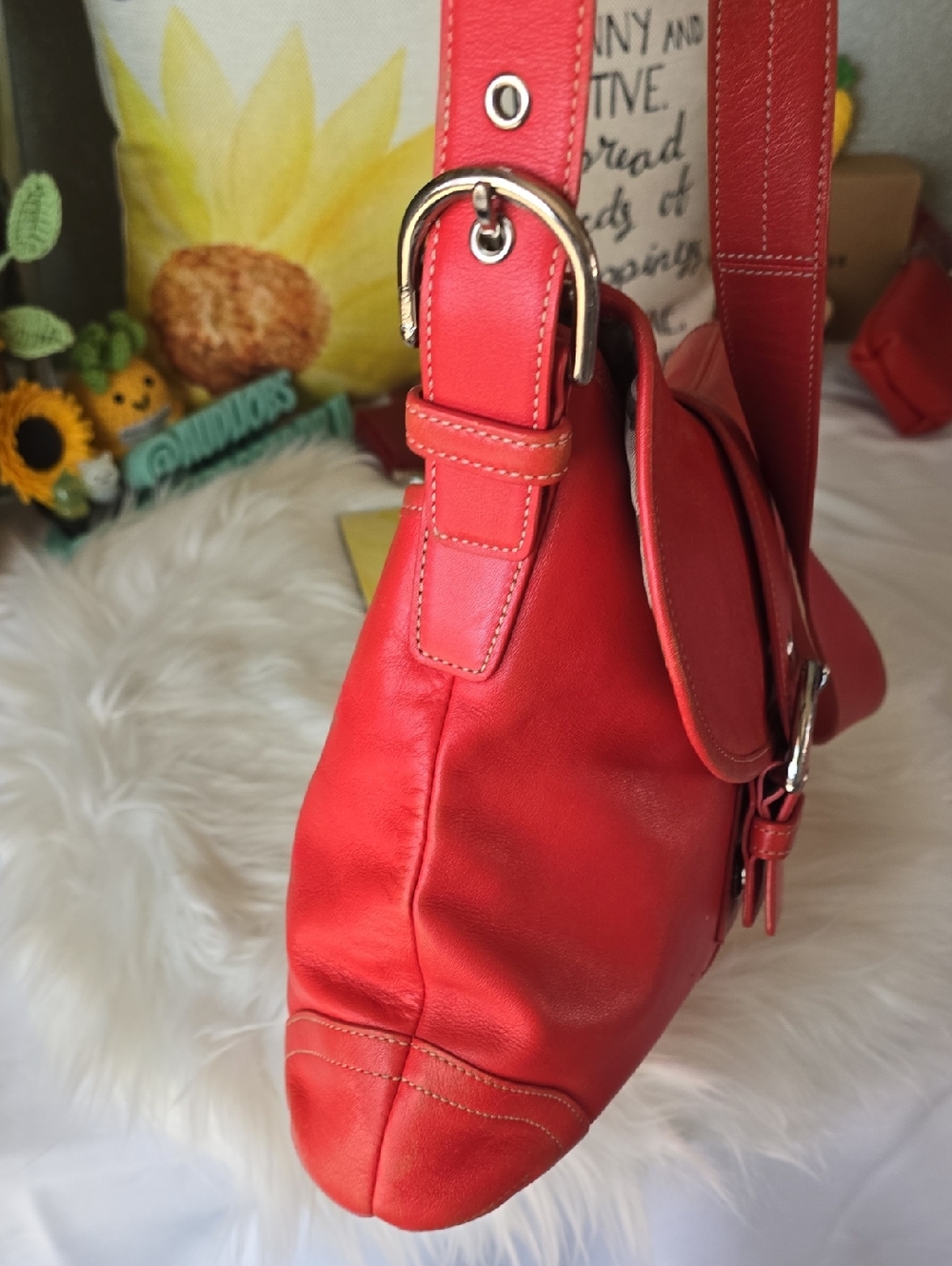Coach Soho y2k G3S -8480 Orangy RED  Vintage Messenger Style Crossbody - Picture 10 of 16